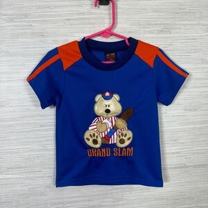 Kid’s Blue and Orange At The Buzzer Bear “Grand Slam” Baseball Tee Size 24 Month